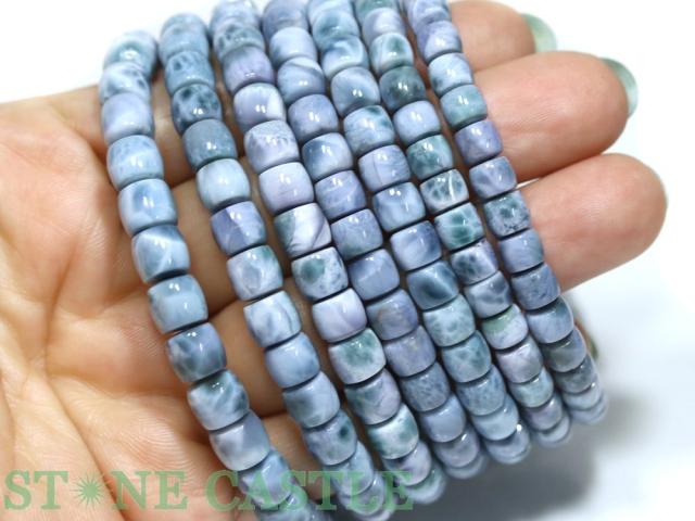 ☆高品質☆【ブレスレット】パープルラリマー (6A) 筒型 約6x7mm 