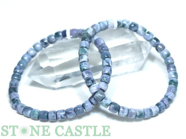 ☆高品質☆【ブレスレット】パープルラリマー (6A) 筒型 約5x6mm (ケース付) 天然石 パワーストーン