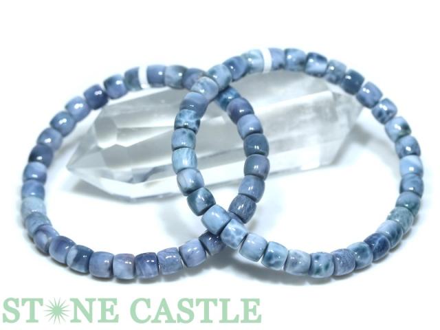 ☆高品質☆【ブレスレット】パープルラリマー (6A) 筒型 約6x6.5mm (ケース付) 天然石 パワーストーン