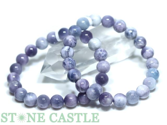 ☆高品質☆【ブレスレット】パープルラリマー (5A) (約9.5〜10mm) (ケース付) 天然石 パワーストーン