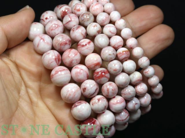 ☆高品質☆【ブレスレット】シナバー (辰砂) (白地) (3A) (約12〜12.5mm) 天然石 パワーストーン_4