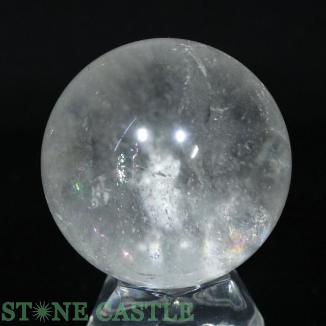 ☆一点物☆【置き石】丸玉 レインボー水晶 約46mm No.55 天然石 パワーストーン