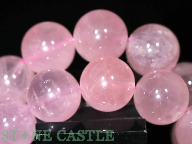☆高品質☆【ブレスレット】ディープスターローズクォーツ (5A) (約15〜15.5mm) (ケース付) 天然石 パワーストーン_1