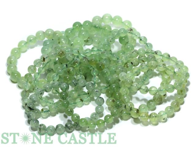 ☆特価アソート☆【ブレスレット】プレナイト (A) (約8〜12mm) (約14〜15本入り) 約400g 天然石 パワーストーン_1
