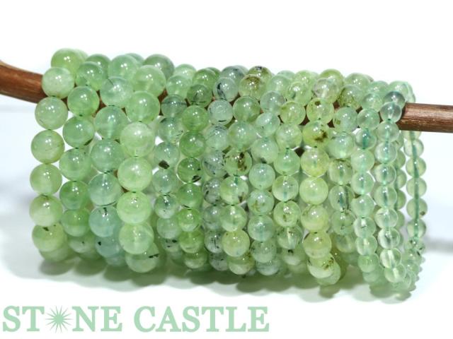 ☆特価アソート☆【ブレスレット】プレナイト (A) (約8〜12mm) (約14〜15本入り) 約400g 天然石 パワーストーン