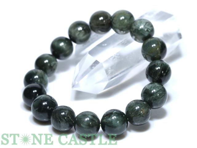 ☆一点物☆【ブレスレット】グリーンルチルキャッツアイ (5A) No.01 (約13〜13.5mm) (ケース付) 天然石 パワーストーン