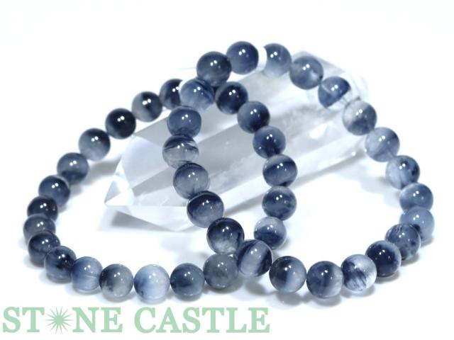☆高品質☆【ブレスレット】ザギマウンテンクォーツ (ブルー) (約8.5〜9mm) 天然石 パワーストーン
