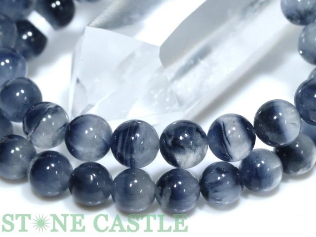 ☆高品質☆【ブレスレット】ザギマウンテンクォーツ (ブルー) (約8.5〜9mm) 天然石 パワーストーン