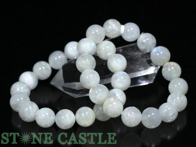 ☆高品質☆【ブレスレット】マダガスカル産レインボームーンストーン (2A) (約13〜13.5mm) 天然石 パワーストーン