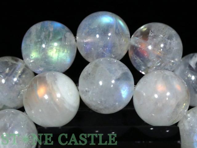☆高品質☆【ブレスレット】マダガスカル産レインボームーンストーン (3A) (約11〜11.5mm) 天然石 パワーストーン_3