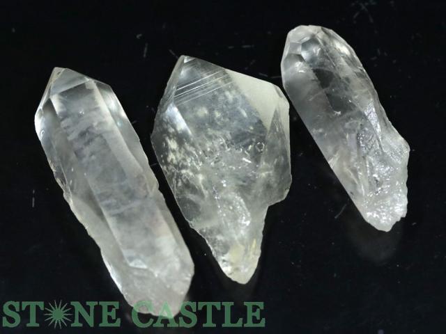 ☆一点物☆【原石】レムリアン水晶 ポイント原石 (ブラジル産) (EX+) (3本セット) No.42 天然石 パワーストーン