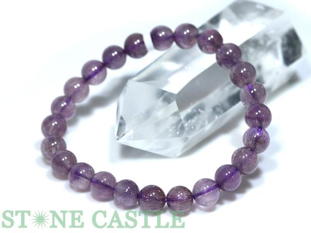 ☆一点物☆【ブレスレット】パープルスーパーセブン (7A) (約7.5〜8mm) No.03 (ケース付) 天然石 パワーストーン