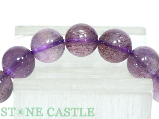 ☆一点物☆【ブレスレット】パープルスーパーセブン (7A) (約7.5〜8mm) No.03 (ケース付) 天然石 パワーストーン_1