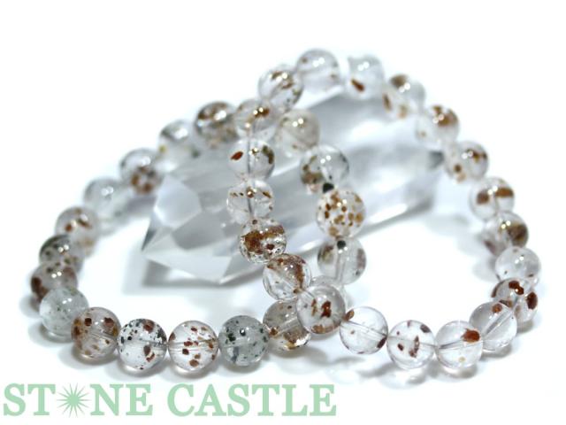 ☆高品質☆【ブレスレット】ガーネット＆グリーントルマリンインクォーツ (3A) (約10〜10.5mm) 天然石 パワーストーン