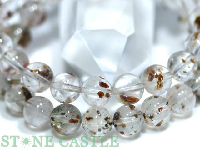 ☆高品質☆【ブレスレット】ガーネット＆グリーントルマリンインクォーツ (3A) (約9〜9.5mm) 天然石 パワーストーン_1