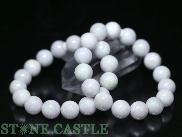 ☆高品質☆【ブレスレット】ラベンダー本翡翠 (約12.5〜13mm) 天然石 パワーストーン