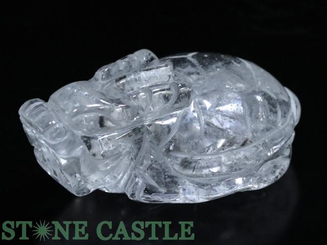 ☆一点物☆【彫刻置物】天然水晶 (3A) 龍亀 (大) No.01 天然石