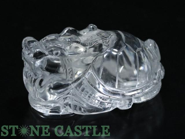 ☆一点物☆【彫刻置物】天然水晶 (3A) 龍亀 (小) No.08 天然石 パワーストーン