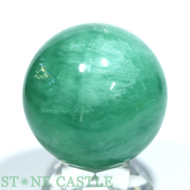 ☆一点物☆【置き石】丸玉 グリーンフローライト (EX) 約74mm No.02 天然石 パワーストーン
