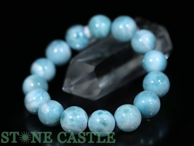 ☆一点物☆【ブレスレット】ラリマー (6A) (約14〜14.5mm) No.02 (ケース付) 天然石 パワーストーン