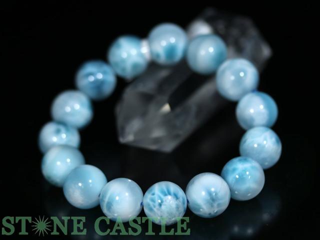 ☆一点物☆【ブレスレット】ラリマー (6A) (約14〜14.5mm) No.03 (ケース付) 天然石 パワーストーン