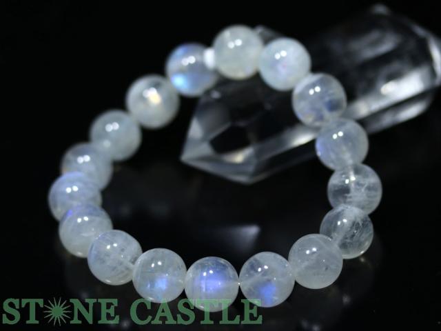 ☆一点物☆【ブレスレット】ムーンストーン (6A) (約13〜13.5mm) No.01 (ケース付) 天然石 パワーストーン