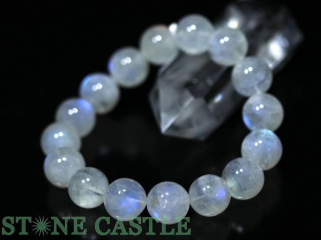 ☆一点物☆【ブレスレット】ムーンストーン (6A) (約13.5〜14mm) No.02 (ケース付) 天然石 パワーストーン