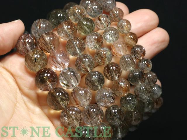 ☆高品質☆【ブレスレット】ブラックタイチンスーパーセブン (マイカ入り) (3A) (約10〜10.5mm) 天然石 パワーストーン_2