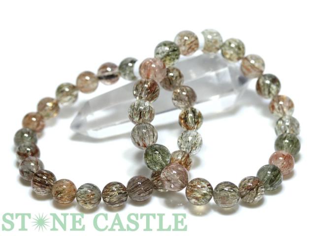 ☆高品質☆【ブレスレット】ブラックタイチンスーパーセブン (マイカ入り) (3A) (約9.5〜10mm) 天然石 パワーストーン