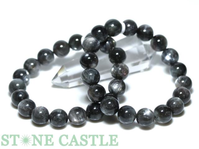 ☆高品質☆【ブレスレット】キャッツアイブラックプラチナサンストーン (5A) (約11〜11.5mm) (ケース付) 天然石 パワーストーン