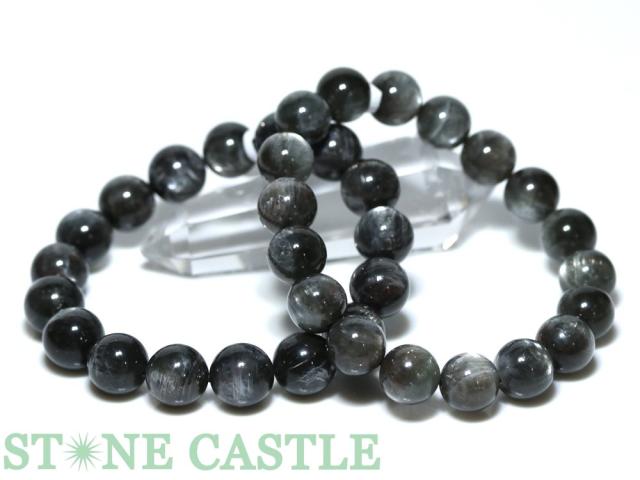 ☆高品質☆【ブレスレット】キャッツアイブラックプラチナサンストーン (5A) (約11.5〜12mm) (ケース付) 天然石 パワーストーン