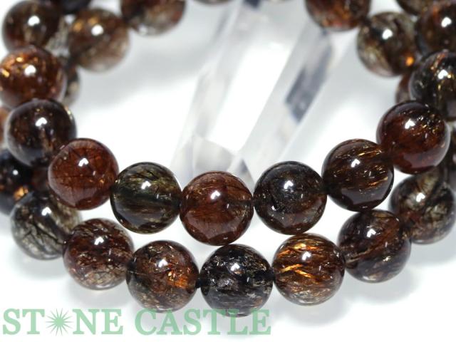 ☆高品質☆【ブレスレット】ブラックタイチンスーパーセブン (マイカ入り) (5A) (約11〜11.5mm) (ケース付) 天然石 パワーストーン_1