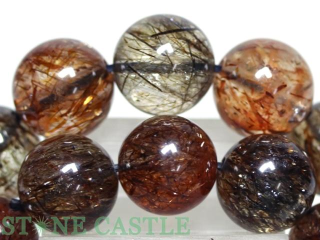 ☆高品質☆【ブレスレット】ブラックタイチンスーパーセブン (マイカ入り) (5A) (約12.5〜13mm) (ケース付) 天然石 パワーストーン_1