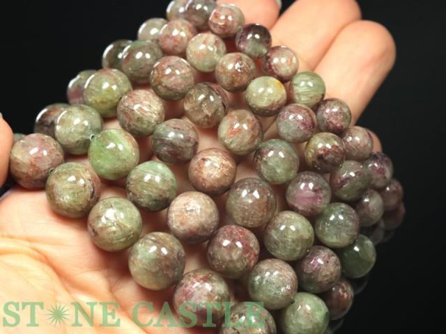 ☆高品質☆【ブレスレット】ブラッドショットグリーンカイヤナイト (約10.5〜11mm) 天然石 パワーストーン_1