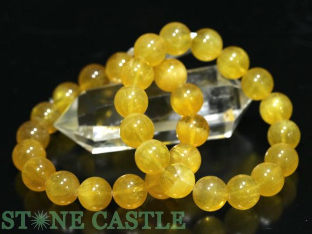 ☆高品質☆【ブレスレット】ラビットヘアオレンジフローライト (約13.5〜14mm) 天然石 パワーストーン