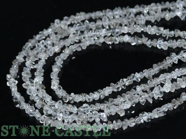 【カットビーズ】ハーキマーダイヤモンド原石 (横穴) 約4x7mm 天然石 パワーストーン