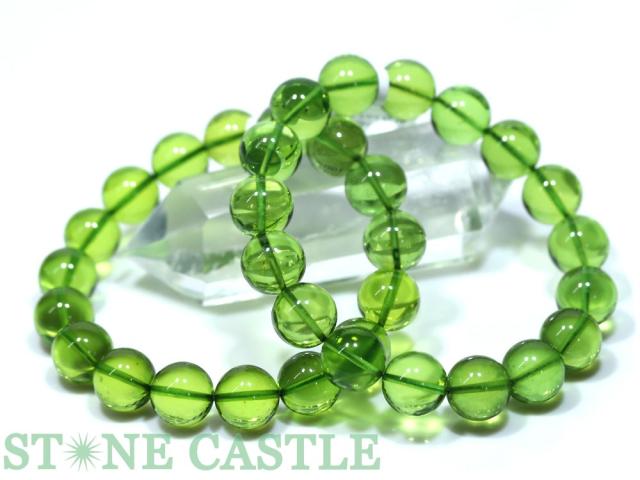 ☆高品質☆【ブレスレット】エメラルドグリーンアンバー (琥珀) (約12〜12.5mm) (ケース付) 天然石 パワーストーン