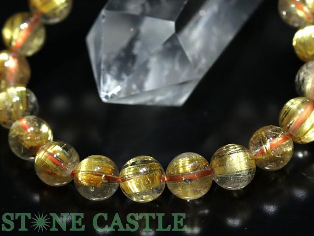 ☆一点物☆【ブレスレット】極太タイチンルチルクォーツ (6A++) 7398F (約9〜9.5mm) (鑑別書付) (ケース付) 天然石 パワーストーン_4