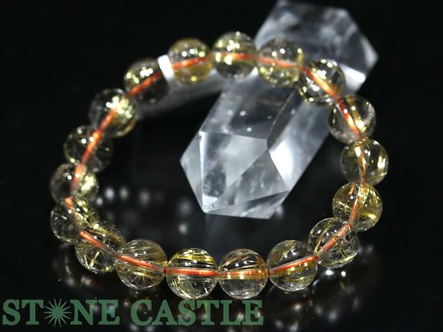 ☆一点物☆【ブレスレット】極太タイチンルチルクォーツ (6A++) 7401F (約11〜11.5mm) (鑑別書付) (ケース付) 天然石 パワーストーン