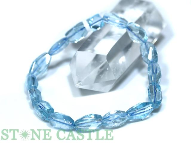 ☆一点物☆【ブレスレット】ブルートパーズ (6A) ナゲット型カット No.01 天然石 パワーストーン