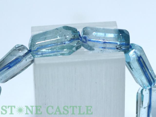 ☆一点物☆【ブレスレット】ブルートパーズ (6A) ナゲット型カット No.10 (ケース付) 天然石 パワーストーン_2
