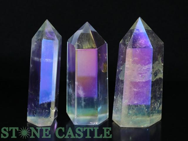 ☆一点物☆【置き石】ポイント型 オーロラクォーツ (3本セット) No.30 天然石 パワーストーン