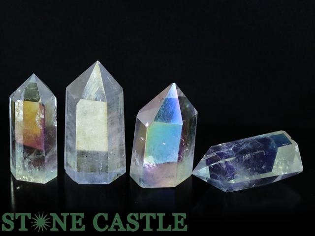 ☆一点物☆【置き石】ポイント型 オーロラクォーツ (4本セット) No.34 ★特価★ 天然石 パワーストーン