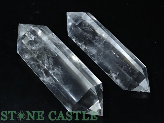 ☆一点物☆【置き石】ダブルポイント型 水晶 (EX) (2本セット) No.41 天然石 パワーストーン