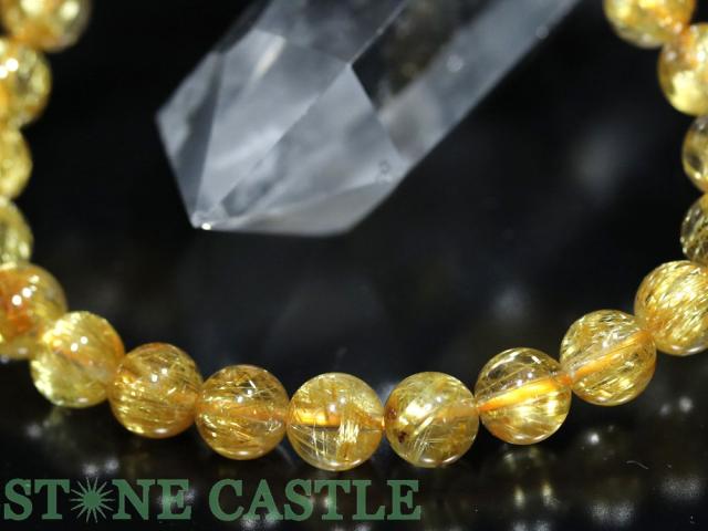 ☆一点物☆【ブレスレット】極太タイチンルチルクォーツ (9A) 7360F (約8〜8.5mm) (鑑別書付) (ケース付) 天然石 パワーストーン_4