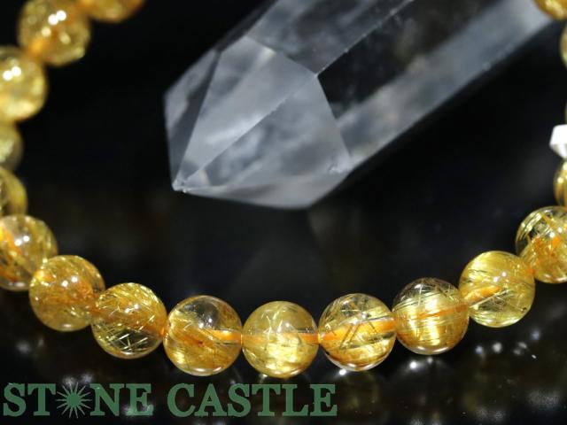 ☆一点物☆【ブレスレット】極太タイチンルチルクォーツ (9A) 7360F (約8〜8.5mm) (鑑別書付) (ケース付) 天然石 パワーストーン_5