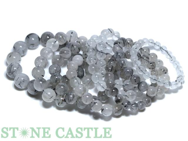 ☆特価アソート☆【ブレスレット】ブラックルチルクォーツ (約8〜16mm) (約12〜14本入り) 約500g 天然石 パワーストーン_4