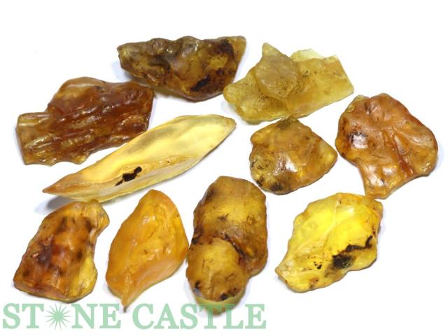 ☆一点物☆【原石】虫入り琥珀 (10個セット) No.04 天然石 パワーストーン