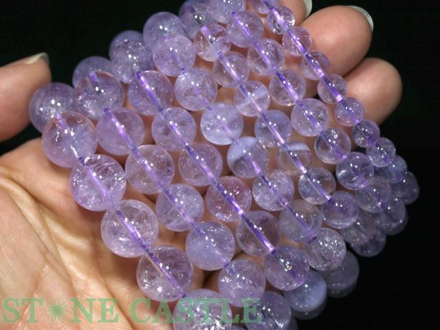 ☆高品質☆【ブレスレット】スコロライト (3A) (レインボー入り) (約10〜10.5mm) 天然石 パワーストーン_1