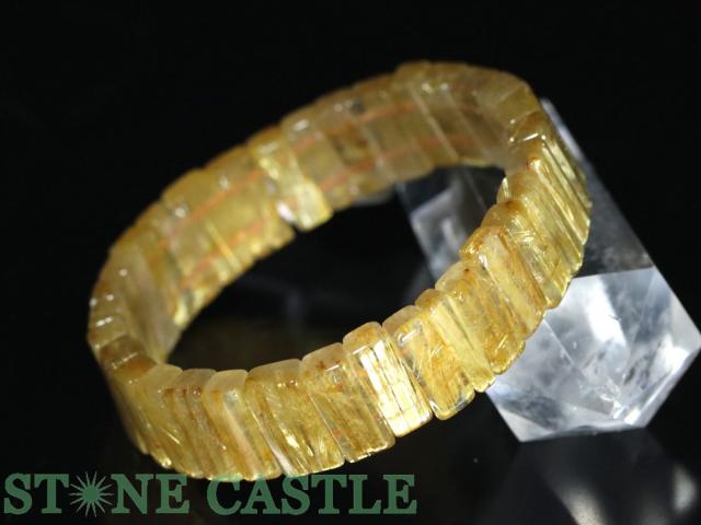 ☆一点物☆【ブレスレット】極太タイチンルチル (3A) バングル No.52 約15x8x6mm (ケース付) 天然石 パワーストーン